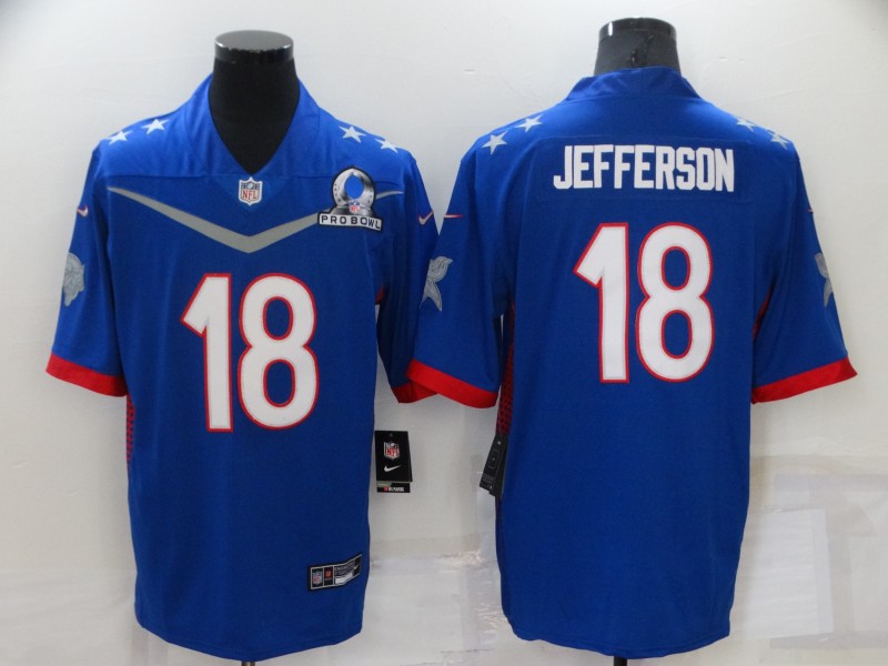 Men Minnesota Vikings #18 Jefferson Blue Nike 2022 All star Pro bowl Limited NFL Jersey->cincinnati bengals->NFL Jersey
